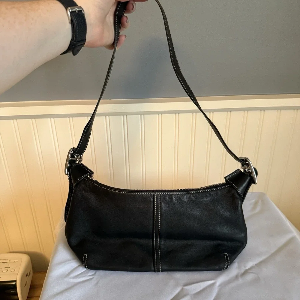 Vintage Coach Demi Black Legacy Leather Crescent Hobo Shoulder Bag Purse Y2K
